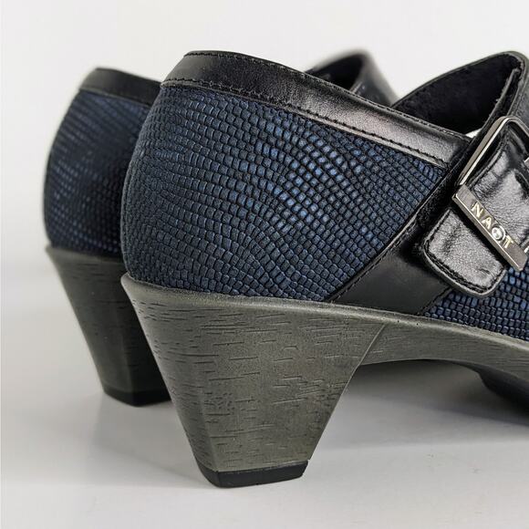 Naot Shoes Dashing Women EU 36 Blue Black Heels Mary Jane Hook and Loop Strap - Picture 4 of 16